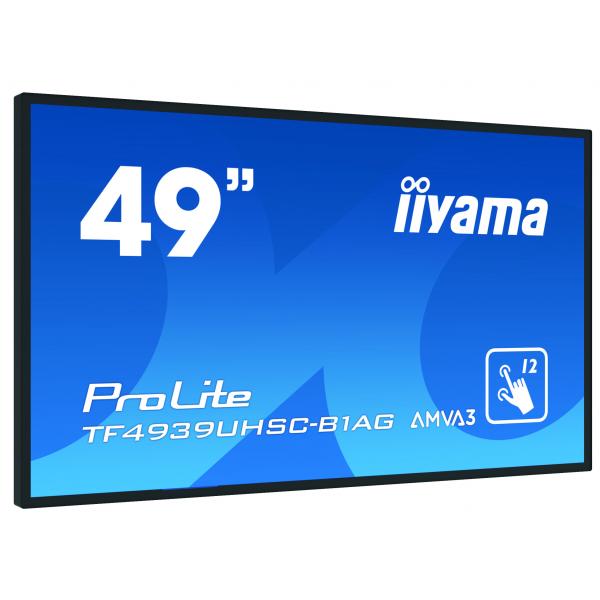 Iiyama ProLite TF4939UHSC-B1AG Monitor PC 124,5 cm [49] 3840 x 2160 Pixel 4K Ultra HD LED Touch screen Multi utente Nero (49 PCAP Anti-glare Bezel - Free 15-Points Touch Screen, - 3840x2160 [4K], IPS panel, 24/7 operation - Warranty: 36M)IiyamaTF4939...