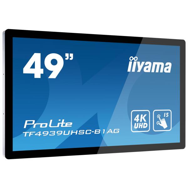 Iiyama ProLite TF4939UHSC-B1AG Monitor PC 124,5 cm [49] 3840 x 2160 Pixel 4K Ultra HD LED Touch screen Multi utente Nero (49 PCAP Anti-glare Bezel - Free 15-Points Touch Screen, - 3840x2160 [4K], IPS panel, 24/7 operation - Warranty: 36M)IiyamaTF4939...
