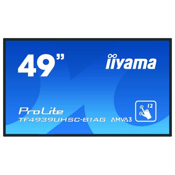 Iiyama ProLite TF4939UHSC-B1AG Monitor PC 124,5 cm [49] 3840 x 2160 Pixel 4K Ultra HD LED Touch screen Multi utente Nero (49 PCAP Anti-glare Bezel - Free 15-Points Touch Screen, - 3840x2160 [4K], IPS panel, 24/7 operation - Warranty: 36M)IiyamaTF4939...