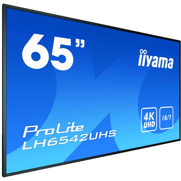 Iiyama LH6542UHS-B3 visualizzatore di messaggi Pannello piatto per segnaletica digitale 163,8 cm [64.5] IPS 500 cd/m 4K Ultra HD Nero Processore integrato Android 8.0 18/7 (65 ProLite LH6542UHS-B3 Display - 65 Black Large Format Display 4K UHD 500 cd...