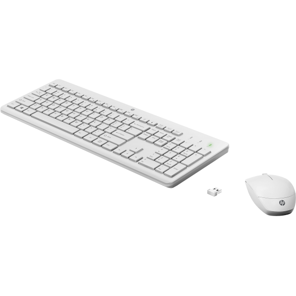 HP Combo tastiera e mouse wireless 230 (230 WL MOUSE+KB COMBO WHT 230 - Wireless Mouse and 230 - Wireless Mouse and Keyboard Combo, Full-size [100%], RF Wireless, Membrane, - Warranty: 12M)Hp3L1F0AA