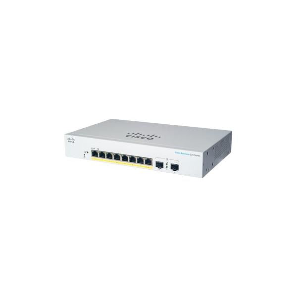 Cisco CBS220-8P-E-2G-EU switch di rete Gestito L2 Gigabit Ethernet [10/100/1000] Supporto Power over Ethernet [PoE] Bianco (CBS220 SMART 8-PORT GE POE EXT - PS 2X1G SFP)Cisco0889728344159CBS220-8P-E-2G-EU