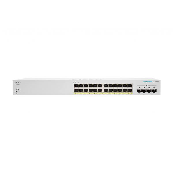 Cisco CBS220-24FP-4X Gestito L2 Gigabit Ethernet [10/100/1000] Supporto Power over Ethernet [PoE] Bianco (Cisco Business 220 Series CBS220-24FP-4X - Switch - intelligente - 24 x 10/100/1000 [PoE+] + 4 x 10 Gigabit SFP+ [uplink] - montabile su rack - ...