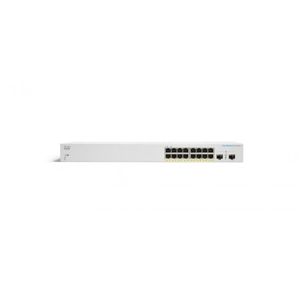 Cisco CBS220-16T-2G Gestito L2 Gigabit Ethernet [10/100/1000] Bianco (Cisco Business 220 Series CBS220-16T-2G - Switch - intelligente - 16 x 10/100/1000 + 2 x Gigabit SFP [uplink] - montabile su rack)CiscoCBS220-16T-2G-EU