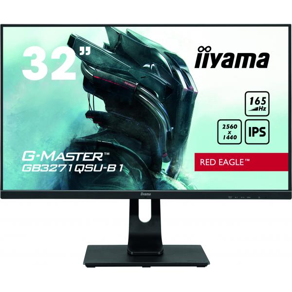 Iiyama G-MASTER GB3271QSU-B1 Monitor PC 80 cm [31.5] 2560 x 1440 Pixel Wide Quad HD LED Nero (iiyama G-Master GB3271QSU-B1 32 Inch Red Eagle Gaming Monitor, IPS, 2560x1440, 1ms, 165hz, FreeSync, HDMI, Display Port, USB Hub, Speakers, Int PSU, Height ...