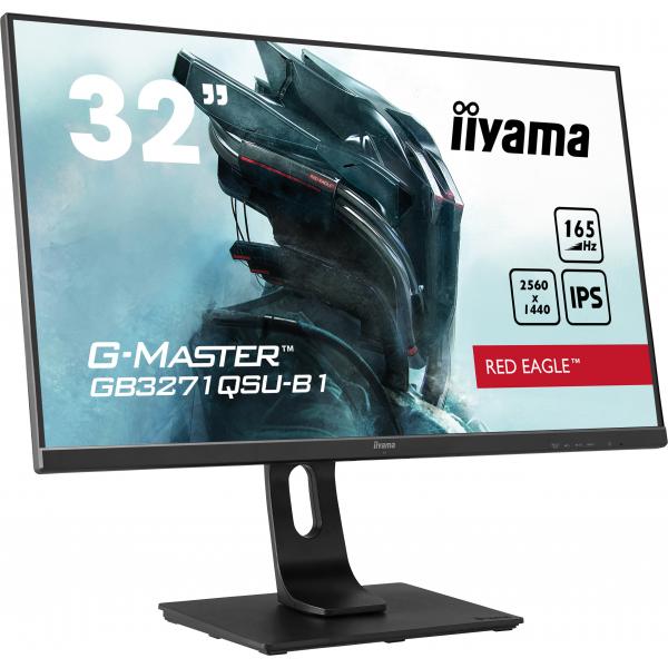 Iiyama G-MASTER GB3271QSU-B1 Monitor PC 80 cm [31.5] 2560 x 1440 Pixel Wide Quad HD LED Nero (iiyama G-Master GB3271QSU-B1 32 Inch Red Eagle Gaming Monitor, IPS, 2560x1440, 1ms, 165hz, FreeSync, HDMI, Display Port, USB Hub, Speakers, Int PSU, Height ...