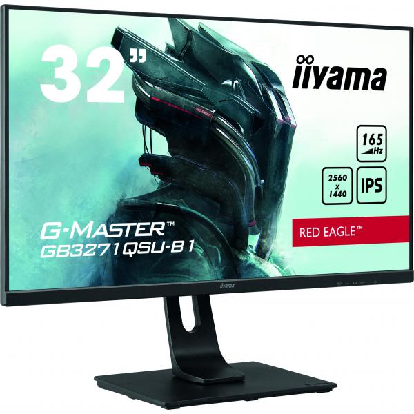 Iiyama G-MASTER GB3271QSU-B1 Monitor PC 80 cm [31.5] 2560 x 1440 Pixel Wide Quad HD LED Nero (iiyama G-Master GB3271QSU-B1 32 Inch Red Eagle Gaming Monitor, IPS, 2560x1440, 1ms, 165hz, FreeSync, HDMI, Display Port, USB Hub, Speakers, Int PSU, Height ...