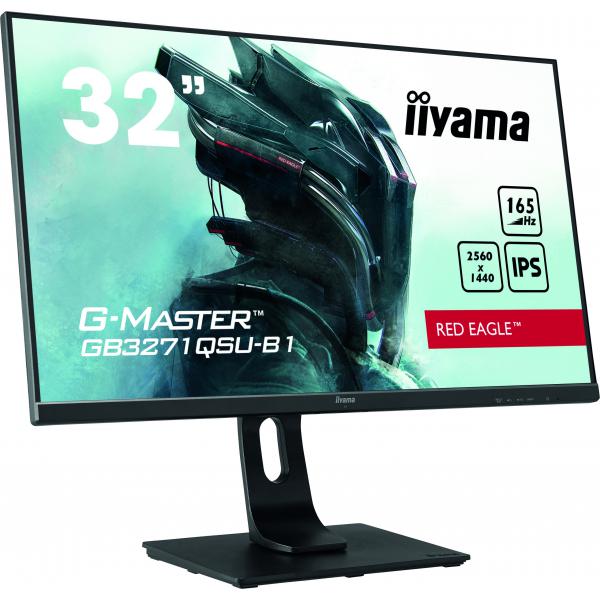 Iiyama G-MASTER GB3271QSU-B1 Monitor PC 80 cm [31.5] 2560 x 1440 Pixel Wide Quad HD LED Nero (iiyama G-Master GB3271QSU-B1 32 Inch Red Eagle Gaming Monitor, IPS, 2560x1440, 1ms, 165hz, FreeSync, HDMI, Display Port, USB Hub, Speakers, Int PSU, Height ...