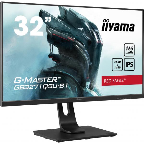 Iiyama G-MASTER GB3271QSU-B1 Monitor PC 80 cm [31.5] 2560 x 1440 Pixel Wide Quad HD LED Nero (iiyama G-Master GB3271QSU-B1 32 Inch Red Eagle Gaming Monitor, IPS, 2560x1440, 1ms, 165hz, FreeSync, HDMI, Display Port, USB Hub, Speakers, Int PSU, Height ...
