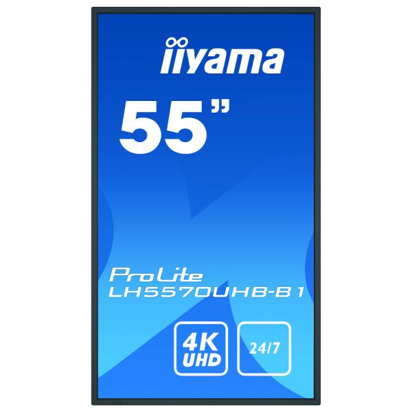 Iiyama LH5570UHB-B1 visualizzatore di messaggi Pannello piatto per segnaletica digitale 138,7 cm [54.6] VA 700 cd/m 4K Ultra HD Nero Processore integrato Android 9.0 24/7 (iiyama ProLite LH5570UHB-B1 55' Large Format Display with 24/7, 4K UHD, Androi...