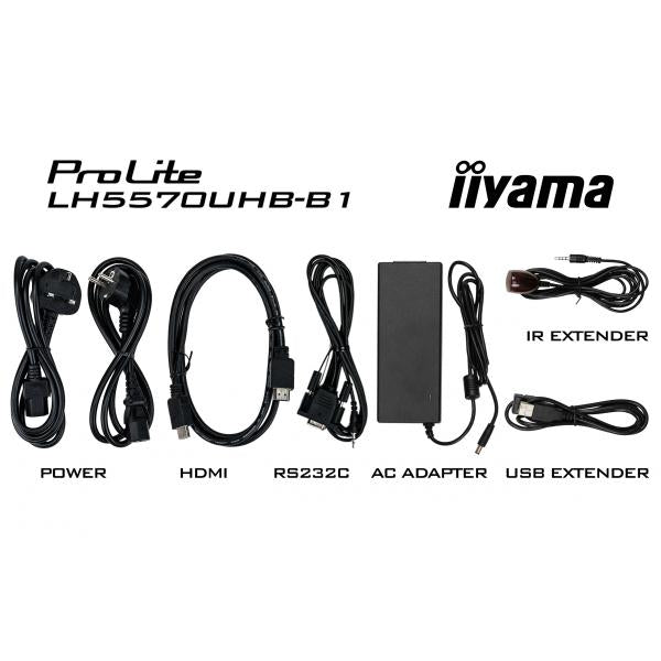 Iiyama LH5570UHB-B1 visualizzatore di messaggi Pannello piatto per segnaletica digitale 138,7 cm [54.6] VA 700 cd/m 4K Ultra HD Nero Processore integrato Android 9.0 24/7 (iiyama ProLite LH5570UHB-B1 55' Large Format Display with 24/7, 4K UHD, Androi...
