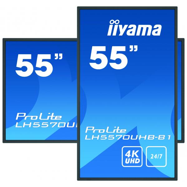 Iiyama LH5570UHB-B1 visualizzatore di messaggi Pannello piatto per segnaletica digitale 138,7 cm [54.6] VA 700 cd/m 4K Ultra HD Nero Processore integrato Android 9.0 24/7 (iiyama ProLite LH5570UHB-B1 55' Large Format Display with 24/7, 4K UHD, Androi...