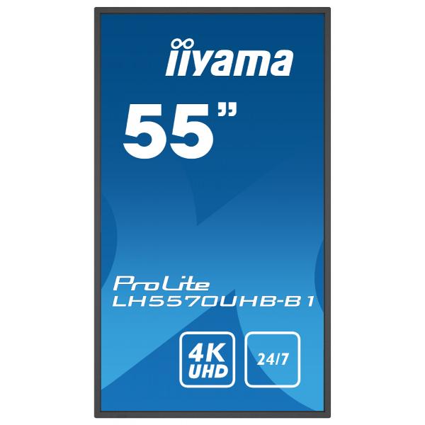 Iiyama LH5570UHB-B1 visualizzatore di messaggi Pannello piatto per segnaletica digitale 138,7 cm [54.6] VA 700 cd/m 4K Ultra HD Nero Processore integrato Android 9.0 24/7 (iiyama ProLite LH5570UHB-B1 55' Large Format Display with 24/7, 4K UHD, Androi...