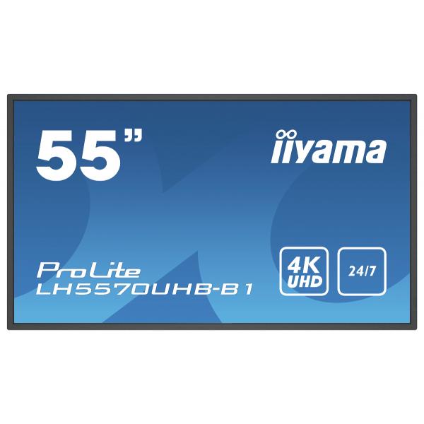 Iiyama LH5570UHB-B1 visualizzatore di messaggi Pannello piatto per segnaletica digitale 138,7 cm [54.6] VA 700 cd/m 4K Ultra HD Nero Processore integrato Android 9.0 24/7 (iiyama ProLite LH5570UHB-B1 55' Large Format Display with 24/7, 4K UHD, Androi...