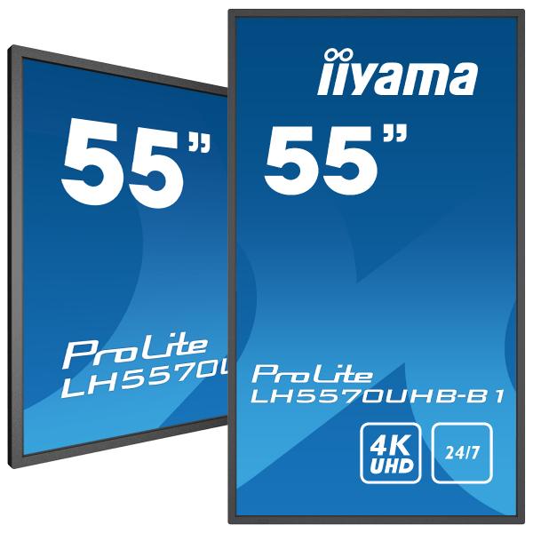 Iiyama LH5570UHB-B1 visualizzatore di messaggi Pannello piatto per segnaletica digitale 138,7 cm [54.6] VA 700 cd/m 4K Ultra HD Nero Processore integrato Android 9.0 24/7 (iiyama ProLite LH5570UHB-B1 55' Large Format Display with 24/7, 4K UHD, Androi...