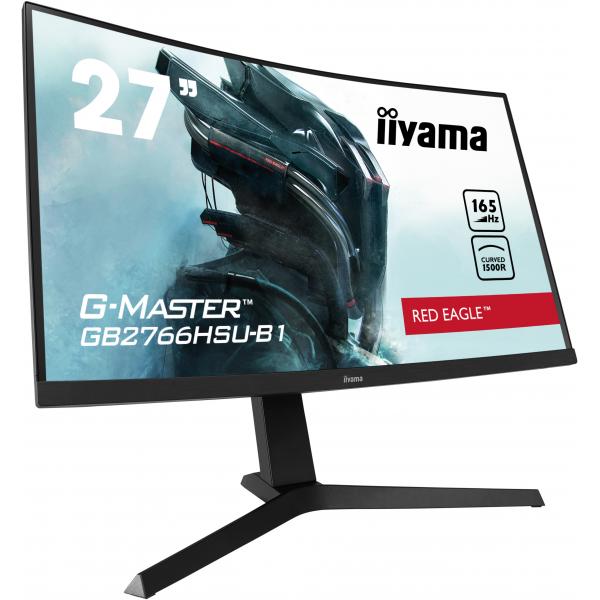 Iiyama G-MASTER GB2766HSU-B1 LED display 68,6 cm [27] 1920 x 1080 Pixel Full HD Nero (iiyama G-MASTER Red Eagle GB2766HSU-B1 - Monitor a LED - curvato - 27 - 1920 x 1080 Full HD [1080p] @ 165 Hz - VA - 250 cd/m? - 3000:1 - 1 ms - 2xHDMI, DisplayPort ...