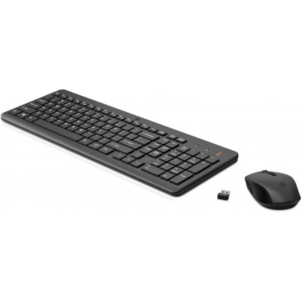 HP Combo mouse e tastiera wireless 330 (330 Wireless Mouse Keyboard - 330 International 330 - Wireless Mouse and Keyboard Combination, Full-size [100%], RF Wireless, Black, - Warranty: 3M) - Versione UKHp2V9E6AA#ABB