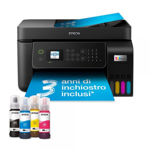 Epson EcoTank ET-4800 stampante multifunzione inkjet 4-in-1 A4, serbatoi ricaricabili alta capacità, 4 flaconi inclusi pari a 7500pag B/N 4500pag colore, Wi-FI Direct, USB (Epson EcoTank ET-4800 [4in1])Epson8715946684017C11CJ65402