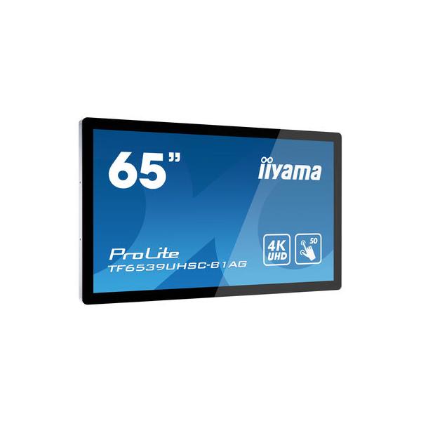 Iiyama TF6539UHSC-B1AG visualizzatore di messaggi Pannello piatto interattivo 165,1 cm [65] LCD 500 cd/m 4K Ultra HD Nero Touch screen (65 PCAP Anti-glare Bezel - Free 50-Points Touch Screen, - 3840x2160 [4K], IPS panel, 24/7 operation - Warranty: 36...