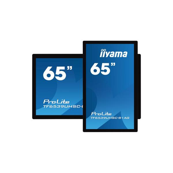 Iiyama TF6539UHSC-B1AG visualizzatore di messaggi Pannello piatto interattivo 165,1 cm [65] LCD 500 cd/m 4K Ultra HD Nero Touch screen (65 PCAP Anti-glare Bezel - Free 50-Points Touch Screen, - 3840x2160 [4K], IPS panel, 24/7 operation - Warranty: 36...