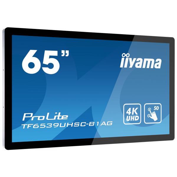 Iiyama TF6539UHSC-B1AG visualizzatore di messaggi Pannello piatto interattivo 165,1 cm [65] LCD 500 cd/m 4K Ultra HD Nero Touch screen (iiyama TF6539UHSC-B1AG 65' Open Frame PCAP 50pt Touch IPS 4K LFD with Anti Glare, 24/7 Operation, IPX1 rated)Iiyam...