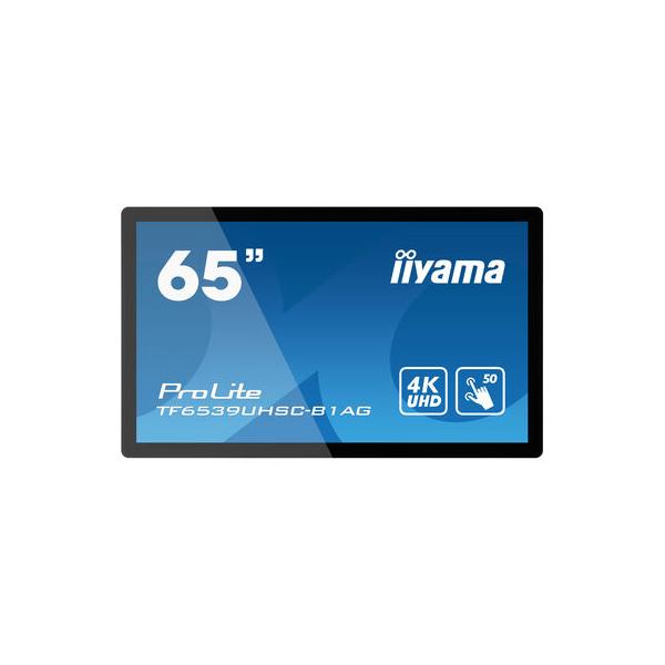 Iiyama TF6539UHSC-B1AG visualizzatore di messaggi Pannello piatto interattivo 165,1 cm [65] LCD 500 cd/m 4K Ultra HD Nero Touch screen (65 PCAP Anti-glare Bezel - Free 50-Points Touch Screen, - 3840x2160 [4K], IPS panel, 24/7 operation - Warranty: 36...