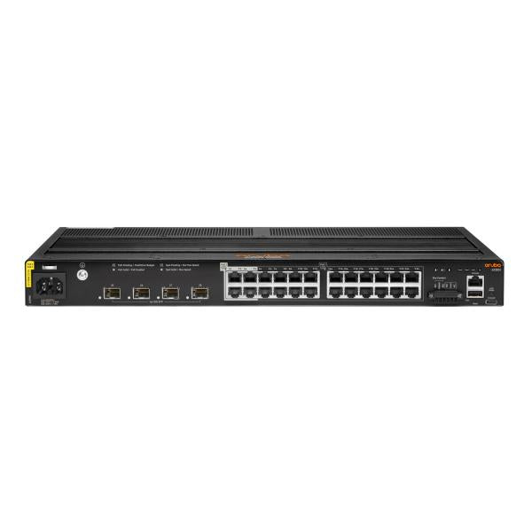 HPE Aruba Networking Aruba 4100i Gestito L2 Gigabit Ethernet [10/100/1000] Supporto Power over Ethernet [PoE] 1U Nero (HPE Aruba 4100i - Switch - 20 x 10/100/1000 [PoE Class 4] + 4 x 10/100/1000 [PoE Class 6] + 4 x SFP+ - montabile su rack - PoE Clas...