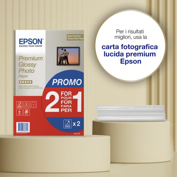 Epson Carta fotografica lucida Premium A4, 255 g/m2, 30 fogli (PREMIUM GLOSSY PHOTO A4 15 BOGOF)EpsonC13S042169