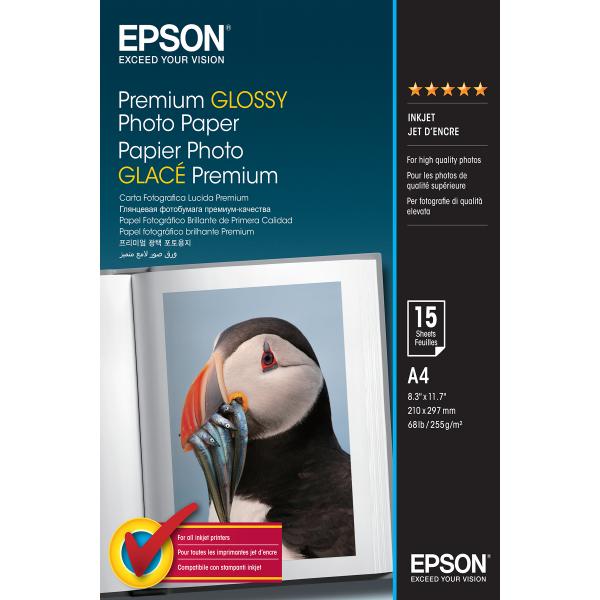 Epson Photo Paper Premium Glos A4 15 Sheets 255gsmEpson8715946384313213S042155