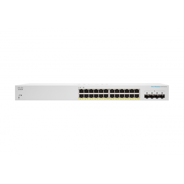 Cisco CBS220-24P-4G Gestito L2 Gigabit Ethernet [10/100/1000] Supporto Power over Ethernet [PoE] 1U Bianco (Cisco Business 220 Series CBS220-24P-4G - Switch - smart - 24 x 10/100/1000 [PoE+] + 4 x Gigabit SFP [uplink] - rack-mountable - PoE+ [195 W])...