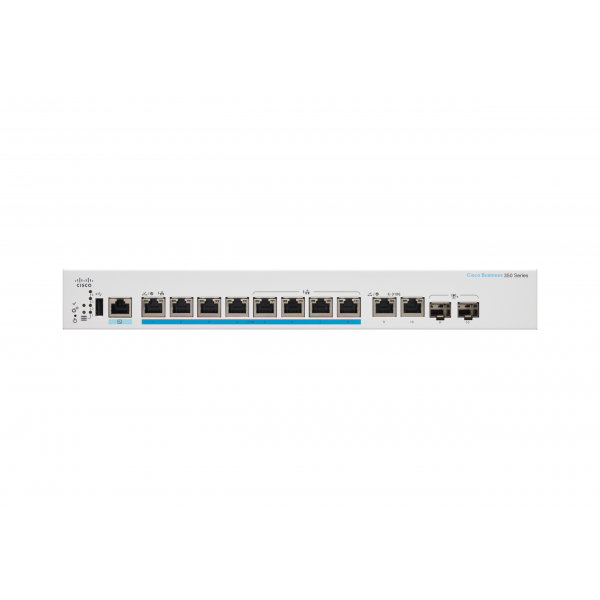 Cisco CBS350 Gestito L3 2.5G Ethernet [100/1000/2500] Supporto Power over Ethernet [PoE] 1U Nero, Grigio (Cisco Business 350 Series CBS350-8MP-2X - Switch - L3 - Managed - 8 x 100/1000/2.5G [PoE+] + 2 x combo 10 Gigabit SFP+/RJ-45 - rack-mountable - ...