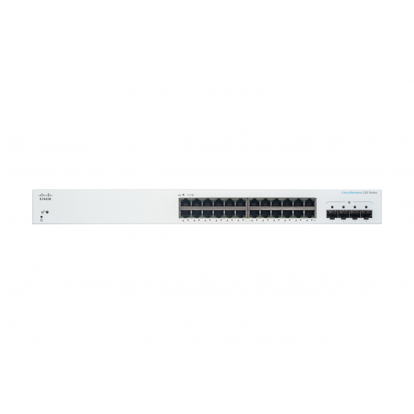 Cisco CBS220-24T-4G Gestito L2 Gigabit Ethernet [10/100/1000] 1U Bianco (Cisco Business 220 Series CBS220-24T-4G - Switch - smart - 24 x 10/100/1000 + 4 x Gigabit SFP [uplink] - rack-mountable)CiscoCBS220-24T-4G-UK