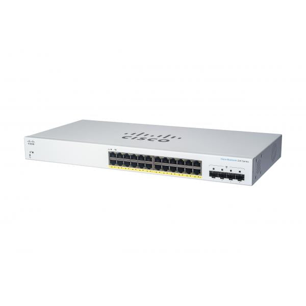 Cisco CBS220-24T-4G Gestito L2 Gigabit Ethernet [10/100/1000] 1U Bianco (Cisco Business 220 Series CBS220-24T-4G - Switch - smart - 24 x 10/100/1000 + 4 x Gigabit SFP [uplink] - rack-mountable)CiscoCBS220-24T-4G-UK