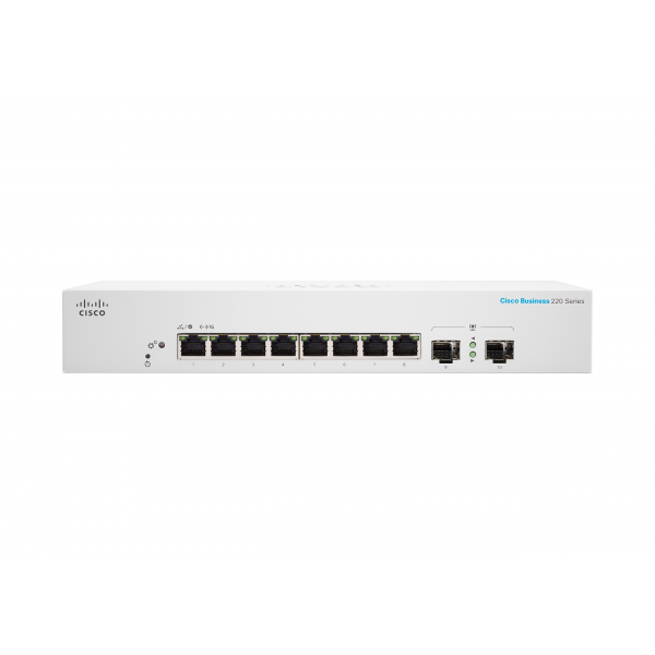 Cisco CBS220-8T-E-2G Gestito L2 Gigabit Ethernet [10/100/1000] 1U Bianco (Cisco Business 220 Series CBS220-8T-E-2G - Switch - smart - 8 x 10/100/1000 + 2 x Gigabit SFP [uplink] - rack-mountable)Cisco0889728345040CBS220-8T-E-2G-UK
