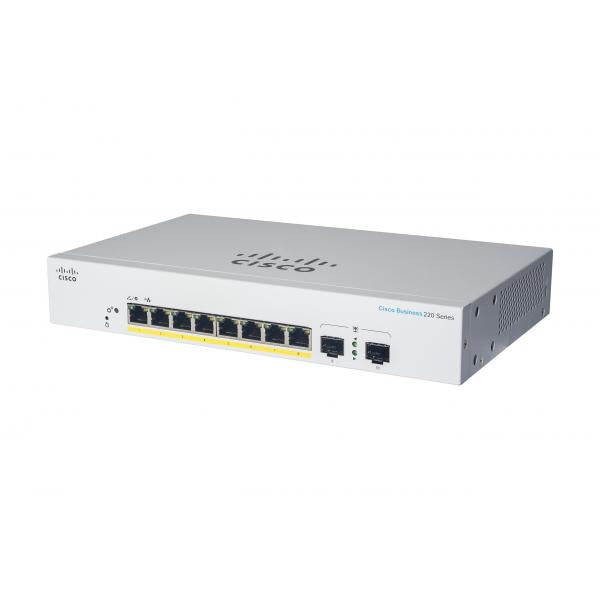 Cisco CBS220-8T-E-2G Gestito L2 Gigabit Ethernet [10/100/1000] 1U Bianco (Cisco Business 220 Series CBS220-8T-E-2G - Switch - smart - 8 x 10/100/1000 + 2 x Gigabit SFP [uplink] - rack-mountable)Cisco0889728345040CBS220-8T-E-2G-UK