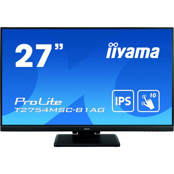 Iiyama ProLite T2754MSC-B1AG Monitor PC 68,6 cm [27] 1920 x 1080 Pixel Full HD LED Touch screen Multi utente Nero (iiyama ProLite T2754MSC-B1AG - Monitor a LED - 27 - touchscreen - 1920 x 1080 Full HD [1080p] @ 60 Hz - IPS - 300 cd/m? - 1000:1 - 4 ms...