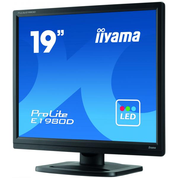 Iiyama ProLite E1980D-B1 LED display 48,3 cm [19] 1280 x 1024 Pixel XGA Nero (E1980D-B1 48CM 19IN LED - 1280X1024 1000:1 250CD/QM 5MS DV)IiyamaE1980D-B1