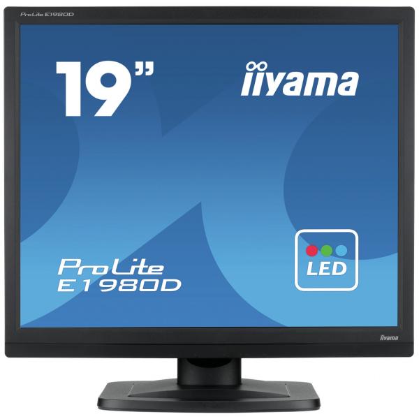 Iiyama ProLite E1980D-B1 LED display 48,3 cm [19] 1280 x 1024 Pixel XGA Nero (19 PROLITE E1980D-B1 - 19 Black LED Monitor Height Adjustable VGA and DVI)IiyamaE1980D-B1