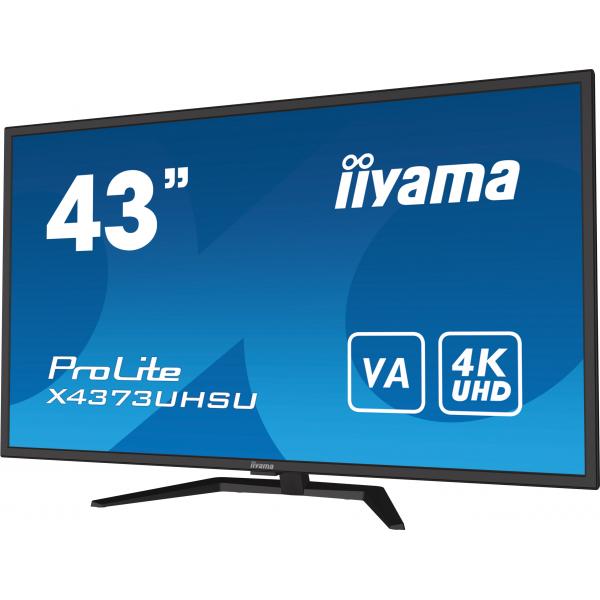 Iiyama ProLite X4373UHSU-B1 A - LED monitor - 43 [42.5 viewable] - 3840 x 2160 4K @ 60 Hz - VA - 400 cd/m? - 4000:1 - 3 ms - 2xHDMI, DisplayPort, Mini DisplayPort - speakers - matte, blackIiyama4948570118519X4373UHSU-B1A