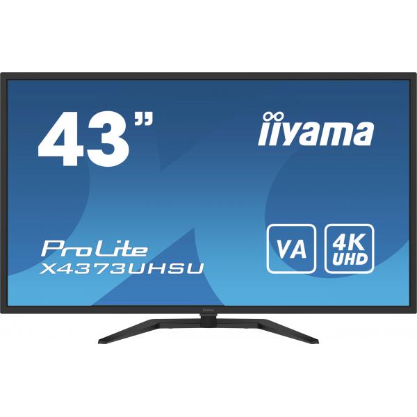 Iiyama ProLite X4373UHSU-B1 Monitor PC 108 cm [42.5] 3840 x 2160 Pixel 4K Ultra HD Nero (iiyama ProLite X4373UHSU-B1 - Monitor a LED - 43 [42.5 visualizzabile] - 3840 x 2160 4K @ 60 Hz - VA - 400 cd/m? - 4000:1 - 3 ms - 2xHDMI, DisplayPort, Mini Disp...