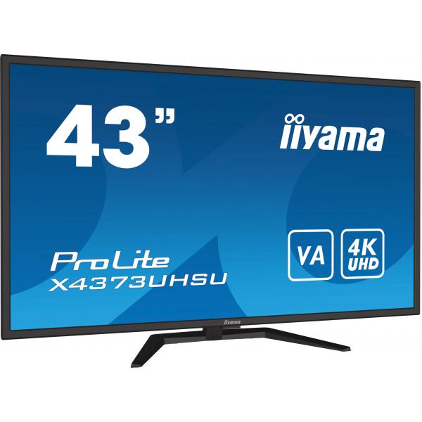 Iiyama ProLite X4373UHSU-B1 A - LED monitor - 43 [42.5 viewable] - 3840 x 2160 4K @ 60 Hz - VA - 400 cd/m? - 4000:1 - 3 ms - 2xHDMI, DisplayPort, Mini DisplayPort - speakers - matte, blackIiyama4948570118519X4373UHSU-B1A
