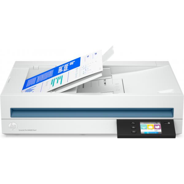 HP ScanJet Pro N4600 fnw1 Scanner a piano e ADF 1200 x 1200 DPI A5 Bianco (Scanjet Pro N4600 Fnw1 - Flatbed & Adf Scanner 1200 X - 1200 Dpi A5 White - Warranty: 12M)Hp20G07A#B19