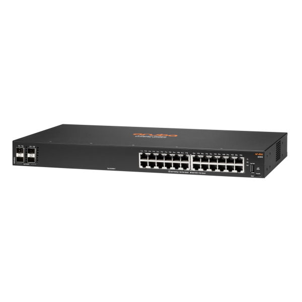 HPE Aruba Networking Aruba 6000 24G 4SFP Gestito L3 Gigabit Ethernet [10/100/1000] 1U (HPE Aruba 6000 24G 4SFP Switch - Switch - L3 - Managed - 24 x 10/100/1000 + 4 x Gigabit SFP - side to side airflow - rack-mountable - AC 100 - 127 V / 200 - 240 V)...