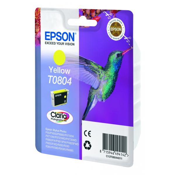 Epson Hummingbird Cartuccia Giallo (EPSON T0804 YELLOW INK STYLUS PHOTO R265 R360 RX560)EpsonC13T08044011