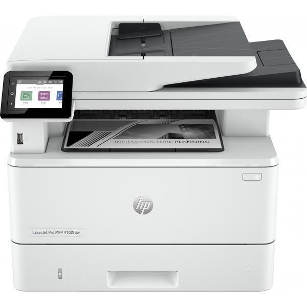 HP LaserJet Pro 4102dw Wireless Multifunction Bianco e nero Stampante, Fotocopiatrice, scanner; Fronte/retro (Laserjet Pro Mfp 4102Dw - Printer, Black And White, - Printer For Small Medium Business, Print, Copy, Scan, Wireless Instant Ink - Warranty:...