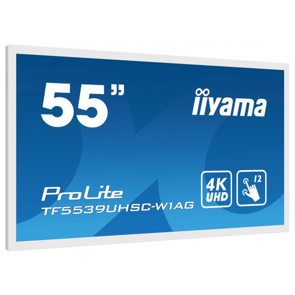 Iiyama ProLite TF5539UHSC-W1AG Monitor PC 139,7 cm [55] 3840 x 2160 Pixel 4K Ultra HD LED Touch screen Multi utente Bianco (55 ProLite TF5539UHSC-W1A Commercial Display - 55 White Large Format Display 4K UHD 500 cd/m2 24/7 2x HDMI)IiyamaTF5539UHSC-W1AG