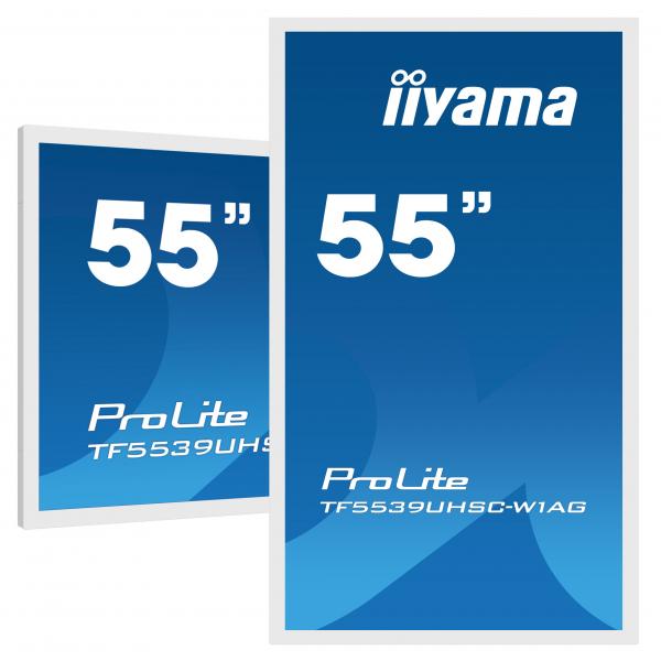 Iiyama ProLite TF5539UHSC-W1AG Monitor PC 139,7 cm [55] 3840 x 2160 Pixel 4K Ultra HD LED Touch screen Multi utente Bianco (55 ProLite TF5539UHSC-W1A Commercial Display - 55 White Large Format Display 4K UHD 500 cd/m2 24/7 2x HDMI)IiyamaTF5539UHSC-W1AG