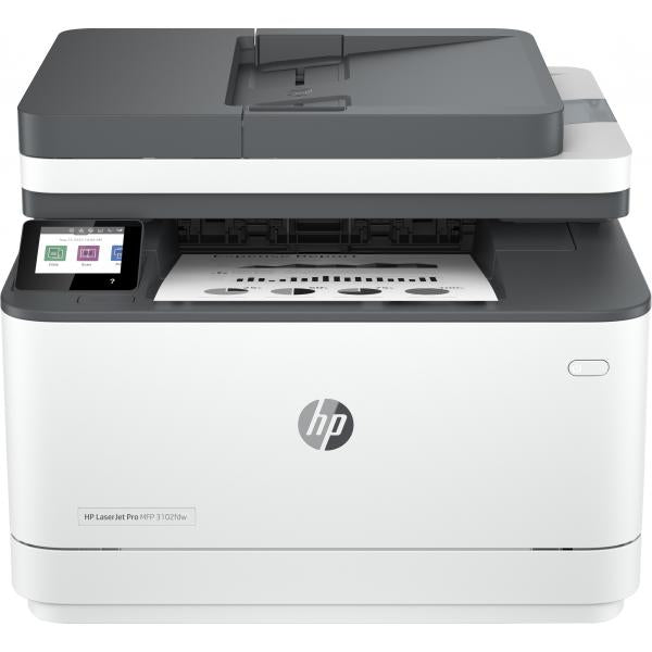 HP LaserJet Pro 3102fdw Wireless Multifunction Bianco e nero Stampante, Fotocopiatrice, scanner; Fronte/retro (Laserjet Pro Mfp 3102Fdw - Printer, Black And White, - Printer For Small Medium Business, Print, Copy, Scan, Fax, Two-Sided Printing - Warr...