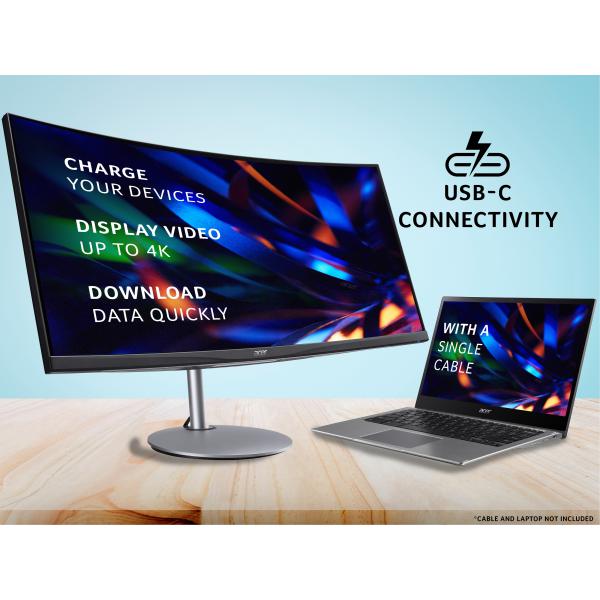 Acer CB2 CB342CURBMIIPHUZX 34 CURVED HA Monitor PC 86,4 cm [34] 3440 x 1440 Pixel UltraWide Quad HD LED Nero (ACER CB342CURBMIIPHUZX 34 CURVED HA)Acer4710886676904UM.CB2EE.006