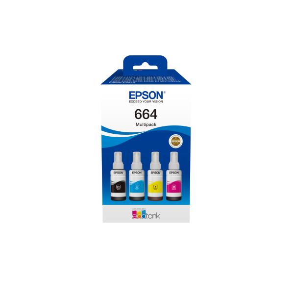 Epson C13T66464A cartuccia d'inchiostro 4 pz Originale Nero, Ciano, Magenta, Giallo (Epson EcoTank 664 - 4 pakker - sort, g)Epson8715946701295C13T66464A
